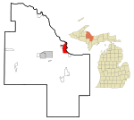 Marquette County Michigan Incorporated and Unincorporated areas Marquette Highlighted